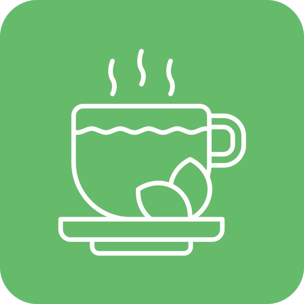 Tea Line Round Corner Background Icons vector