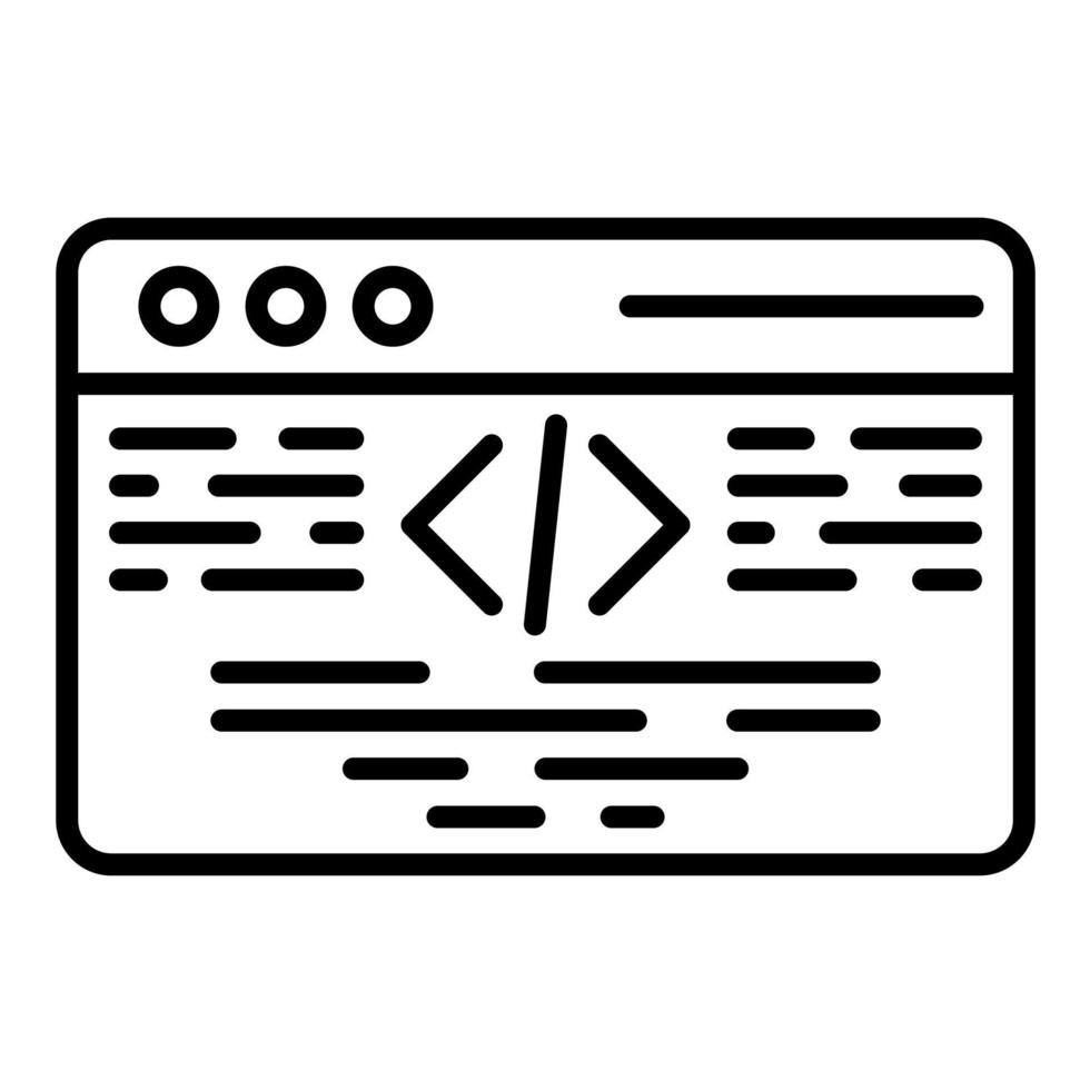 icono de línea de lenguaje de programación vector