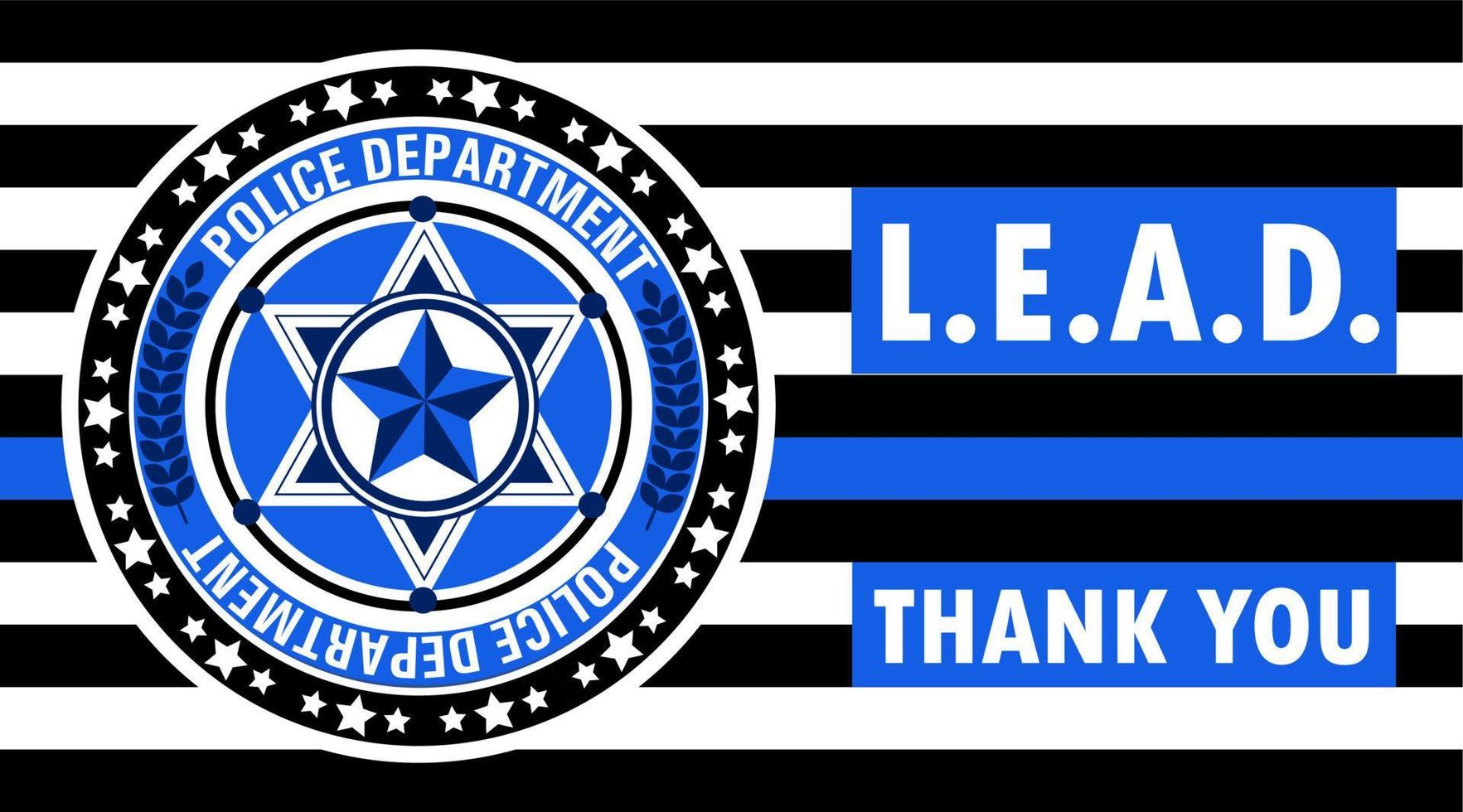 Law Enforcement Appreciation Day is celebrated in USA on January 9th each year. Police department badge, sheriff shield is shown. Flat vector with for flyer, web, banner, emblem