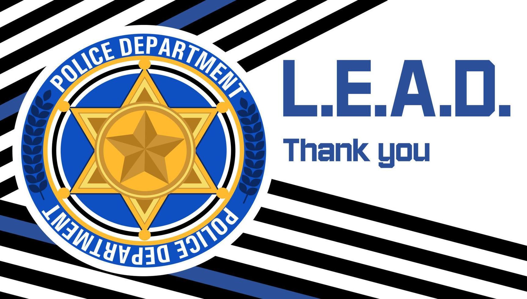 Law Enforcement Appreciation Day is celebrated in USA on January 9th each year. Police department badge, sheriff shield is shown. Flat vector with for flyer, card, web, banner