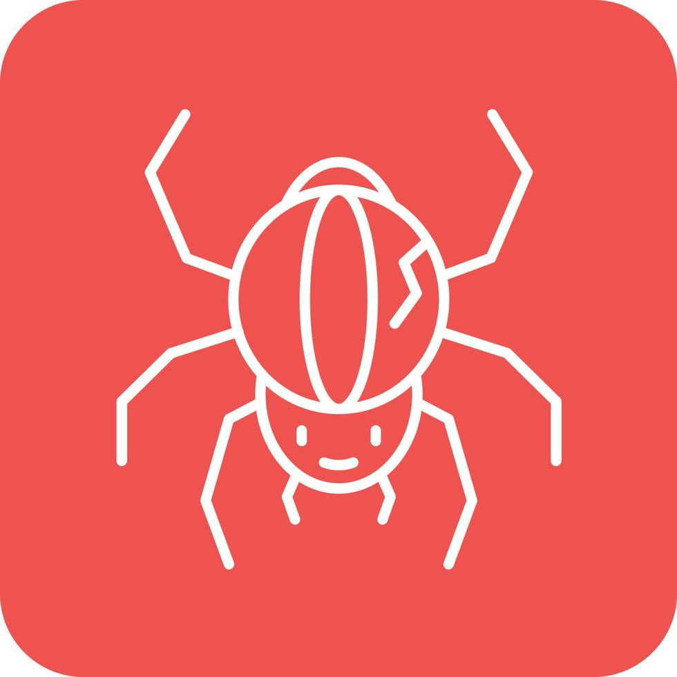 Spider Line Round Corner Background Icons vector