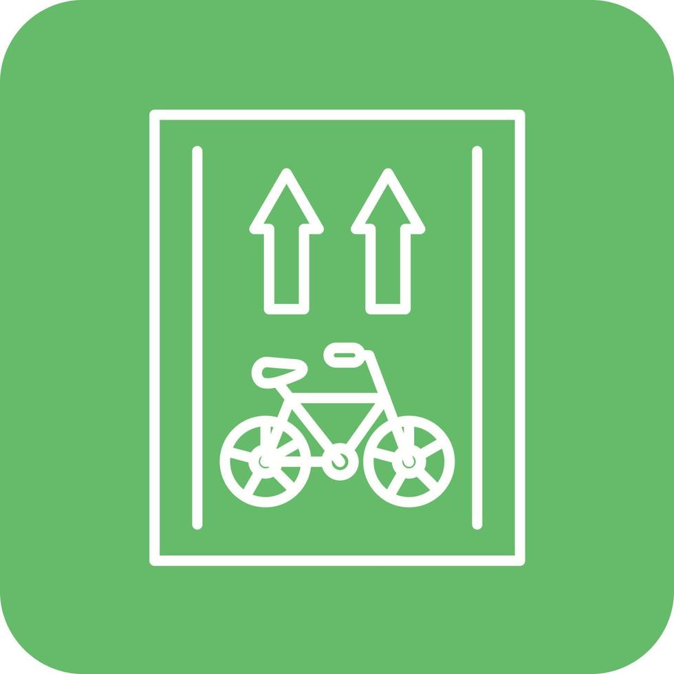 Bike Lane Line Round Corner Background Icons vector