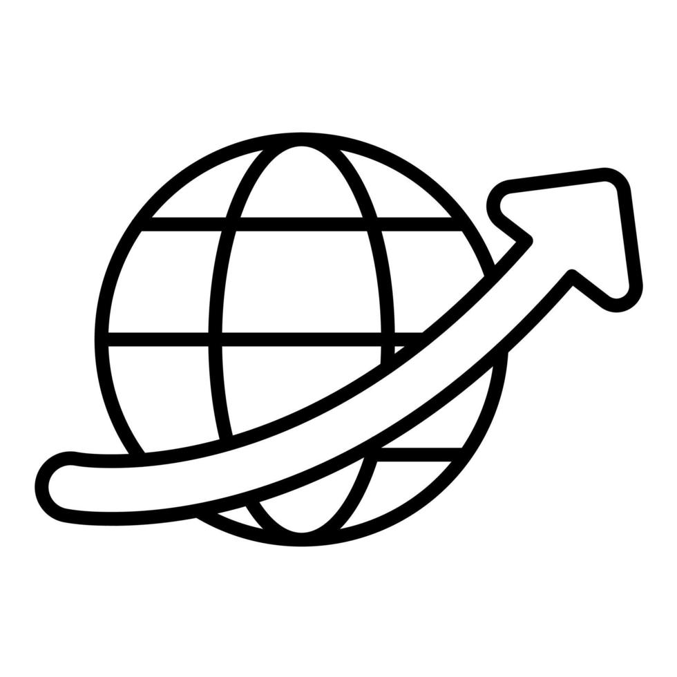 icono de línea de progreso global vector