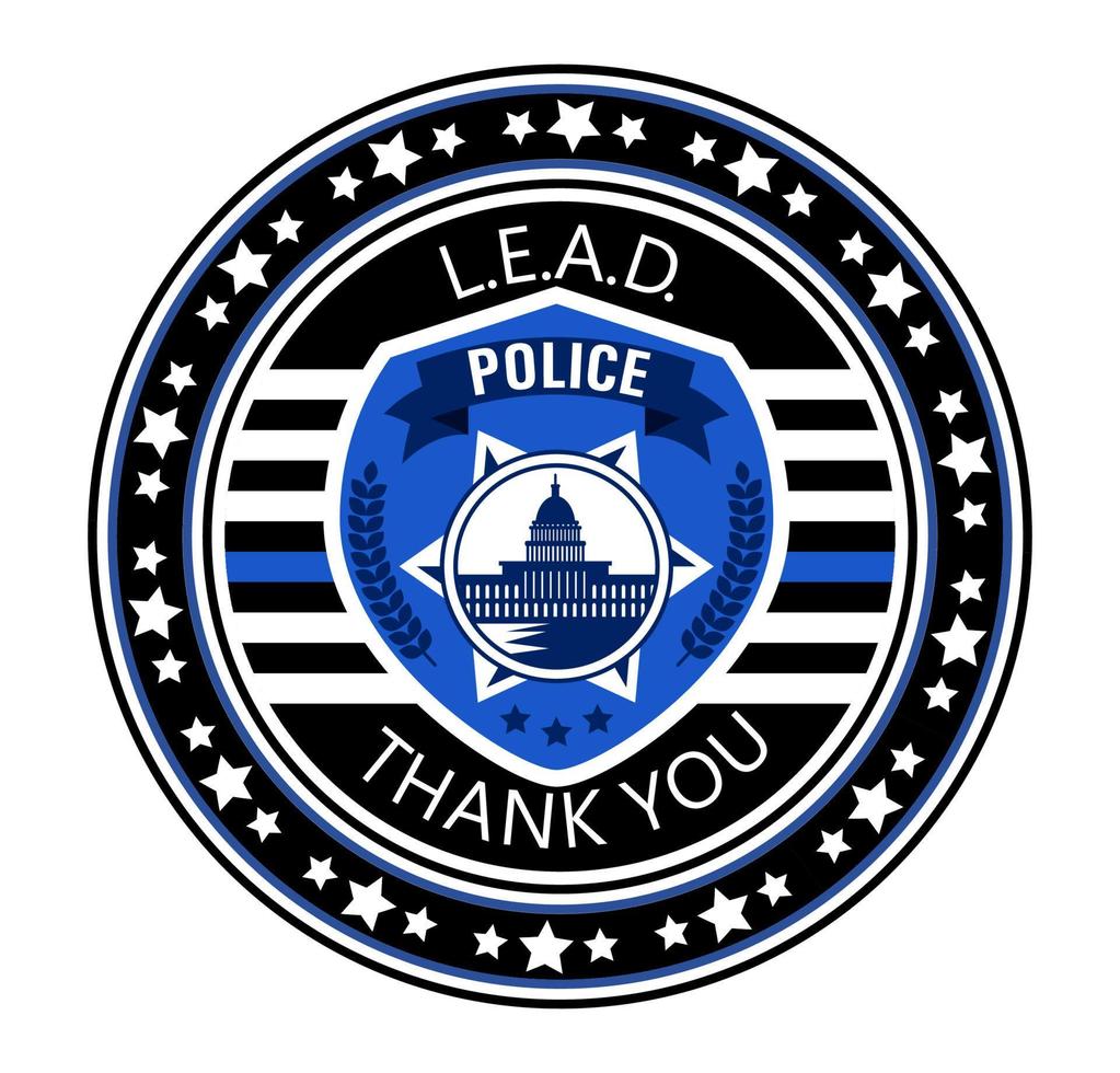 Law Enforcement Appreciation Day is celebrated in USA on January 9th each year. Police department badge, sheriff shield is shown. Flat vector with for flyer, web, banner, emblem