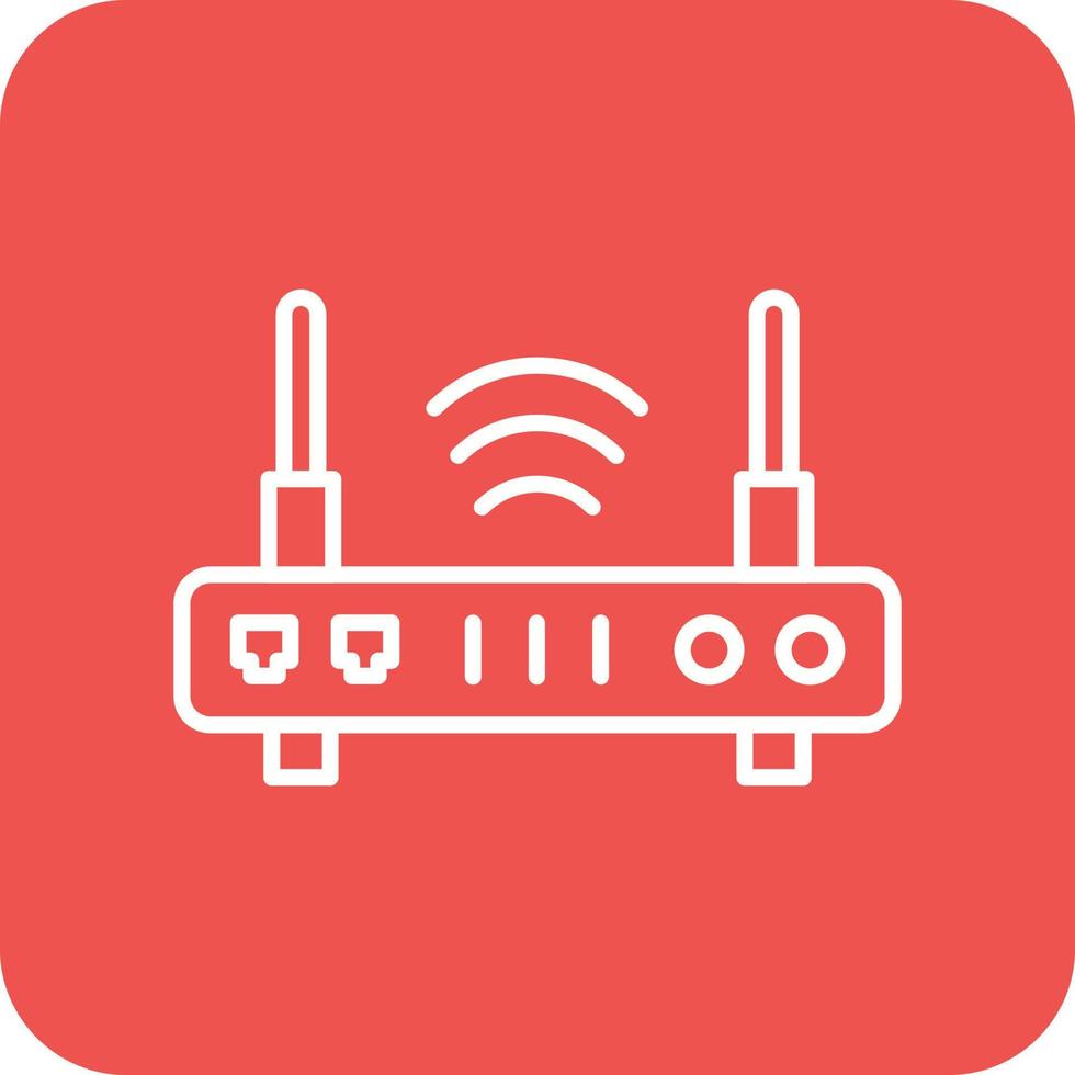 Wireless Router Line Round Corner Background Icons vector