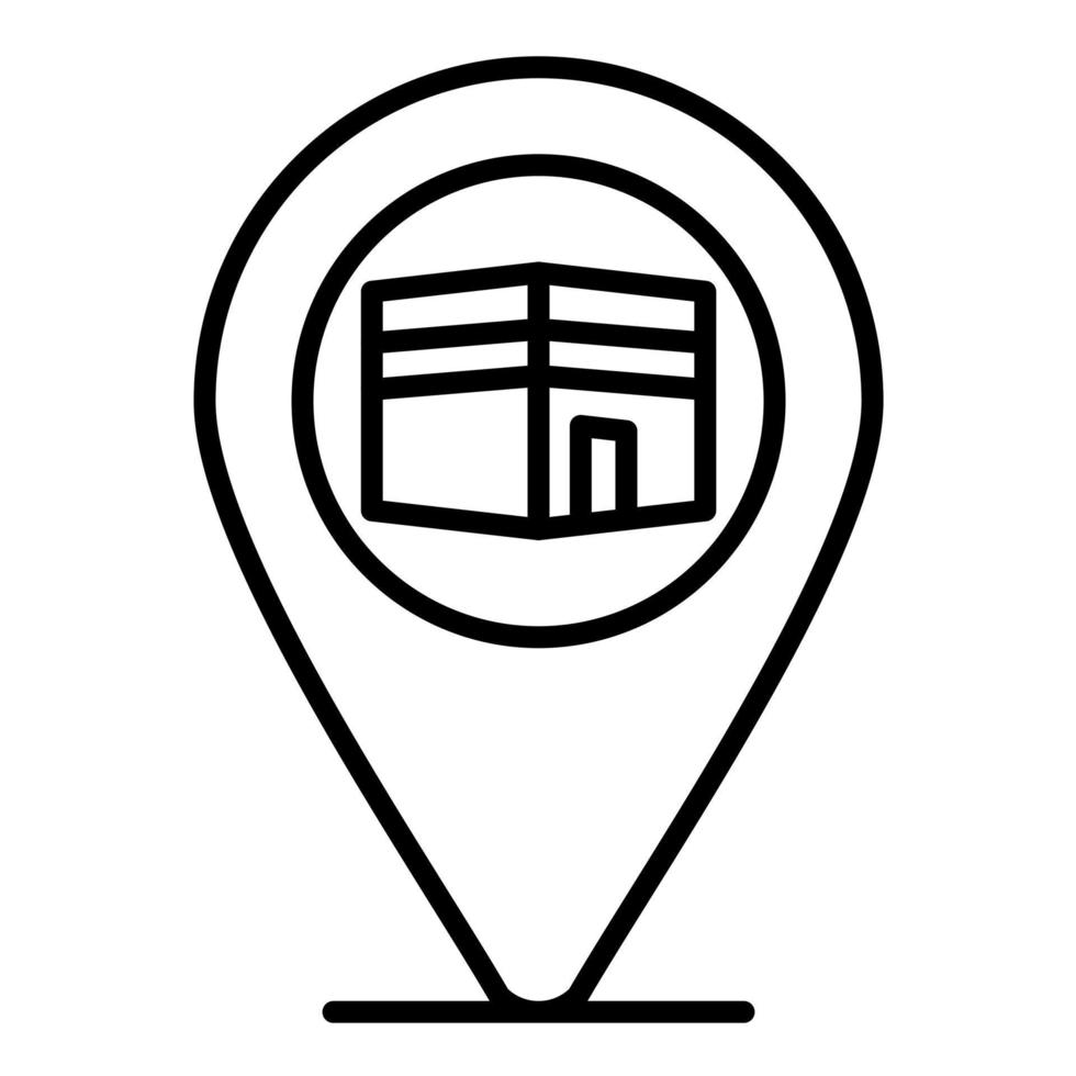 Qibla Direction Line Icon vector