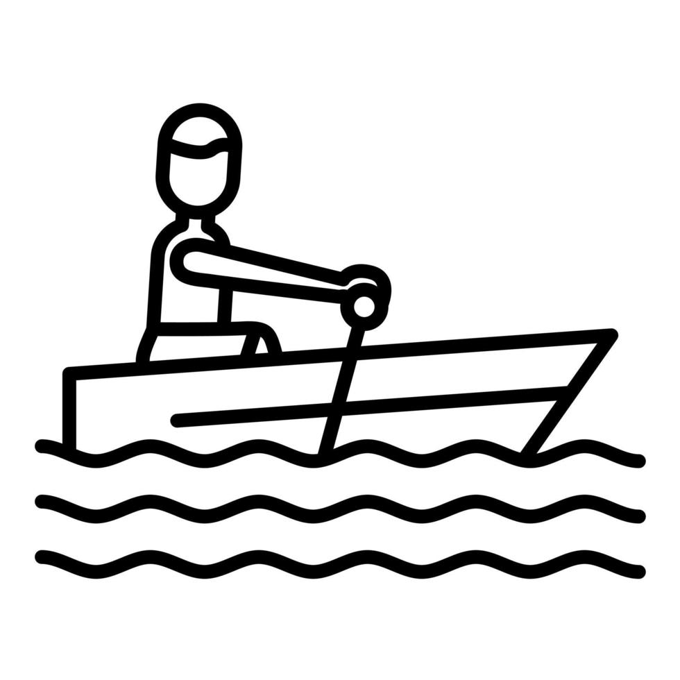 Canoeing Line Icon vector