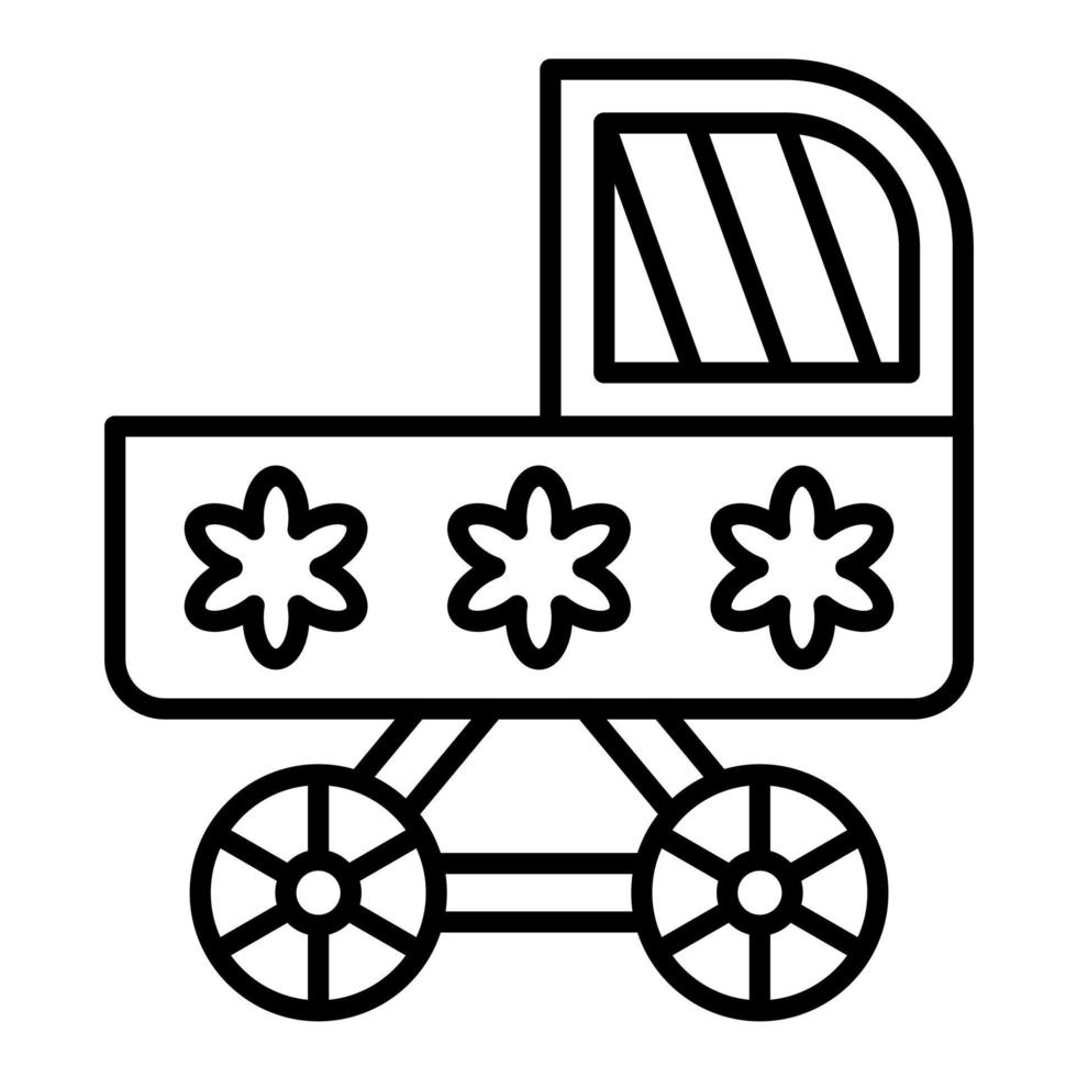 Baby Stroller Line Icon vector