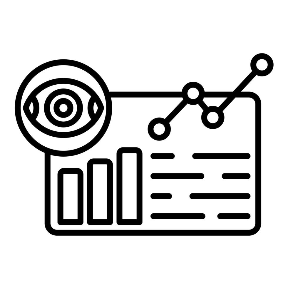 icono de línea de visualización de datos vector