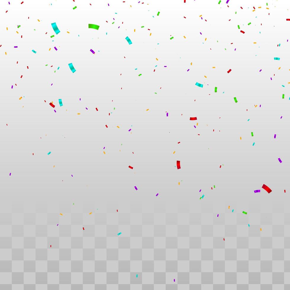 Confetti vector illustration. colorful confetti on transparent background.