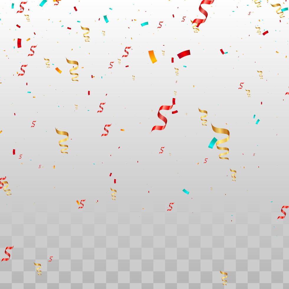 Confetti vector illustration. colorful confetti on transparent background.