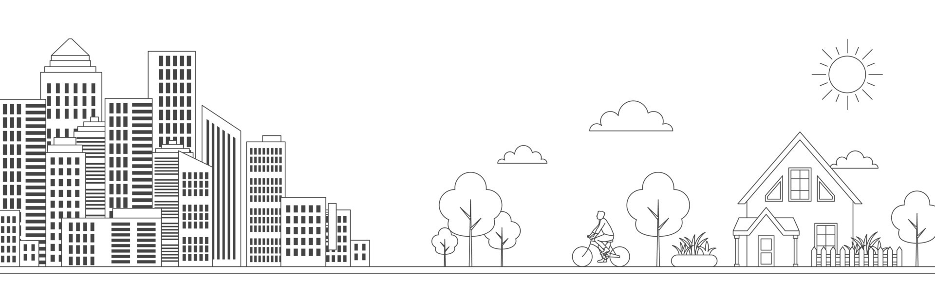 City and village line vector illustration. 14689425 Vector Art at Vecteezy