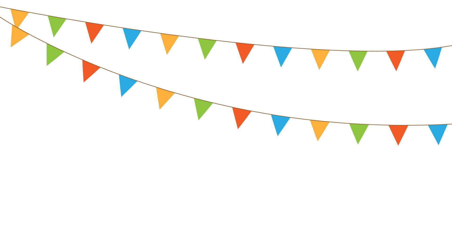 Holiday background with birthday flags. Vector holiday with birthday flags bunting and garland flag.