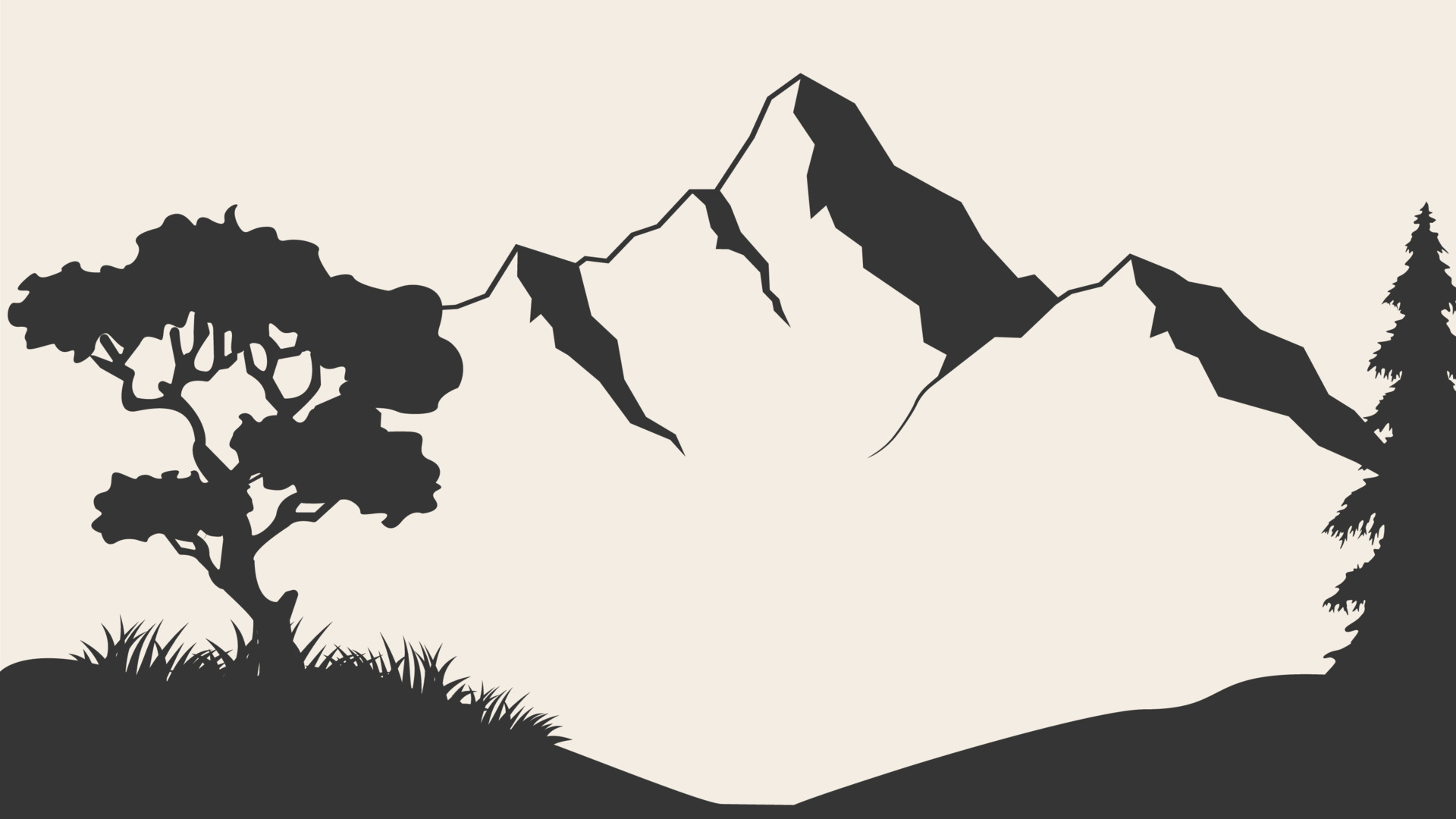 Mountain vector illustration. Old style black and white mountain vector