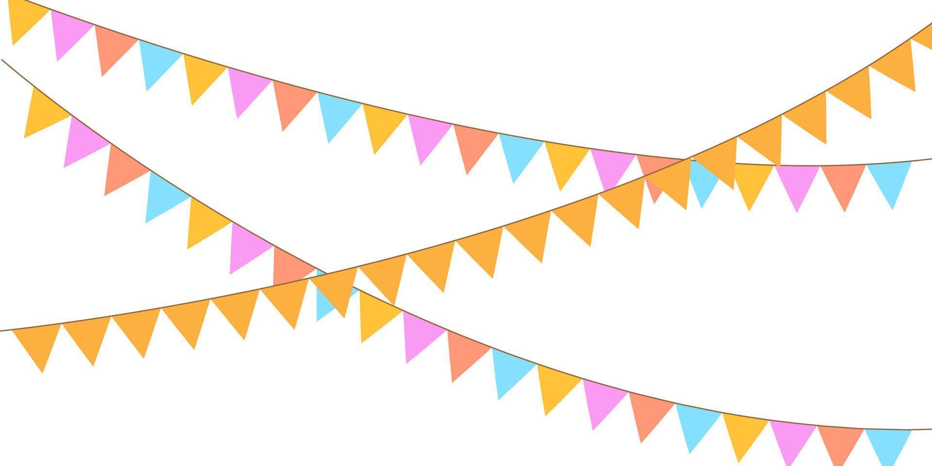 Party Background with Flags Vector Illustration. EPS 10. Bunting flags. Birthday flags vector illustration.