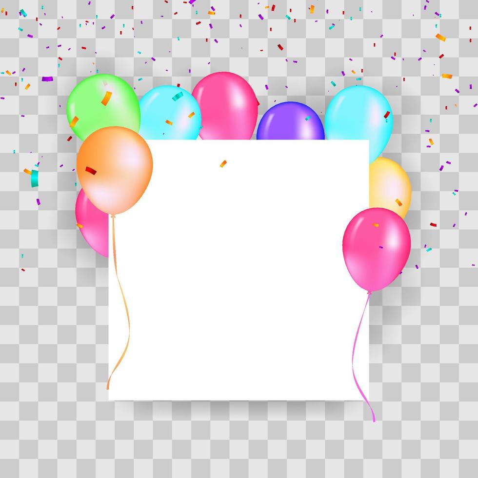 ilustración de una pancarta con globos. fiesta y celebración o vacaciones ilustración vectorial. globos gratis tablero y confeti vector ilustración.