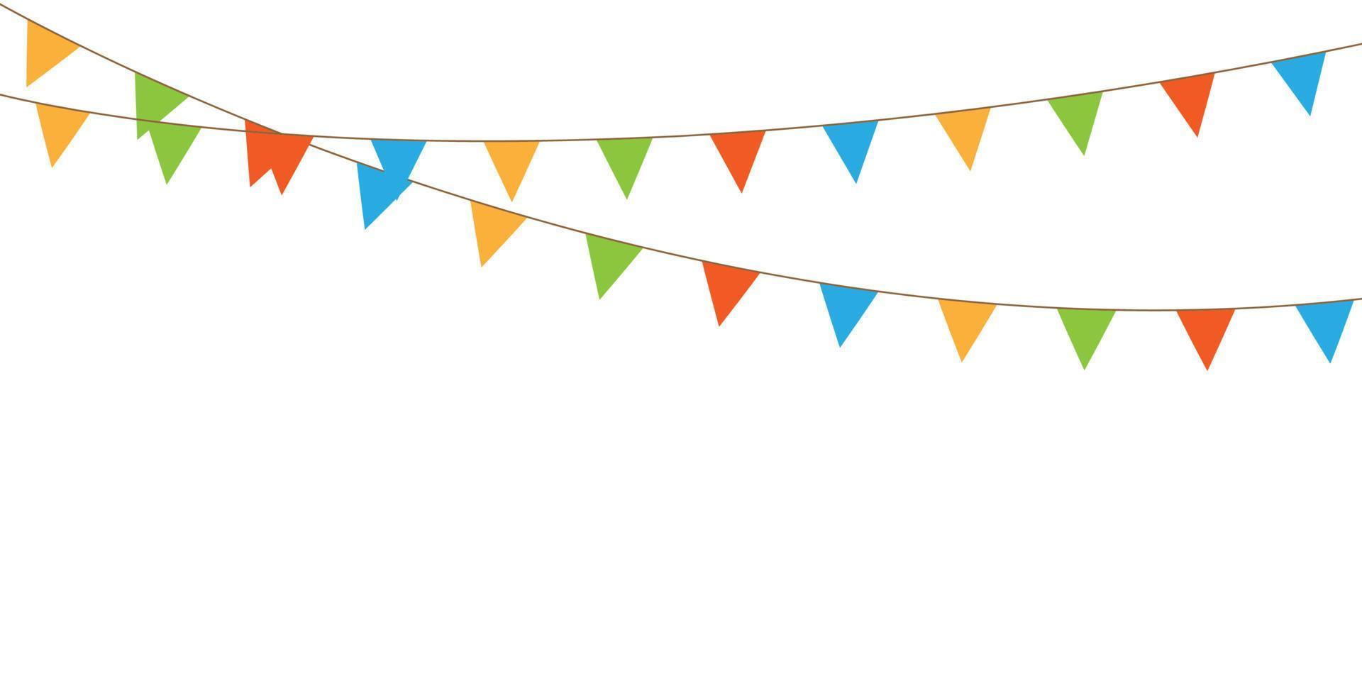 Holiday background with birthday flags. Vector holiday with birthday flags bunting and garland flag.