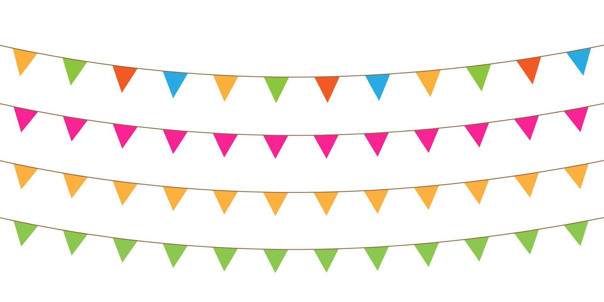 Party Background with Flags Vector Illustration. EPS 10. Bunting flags. Birthday flags vector illustration.