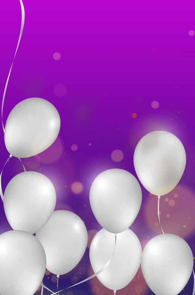 Ceiling Covered in White Balloons on transparent background. Vector illustration. Design for wedding, party, birthday. White Balloons on transparent background