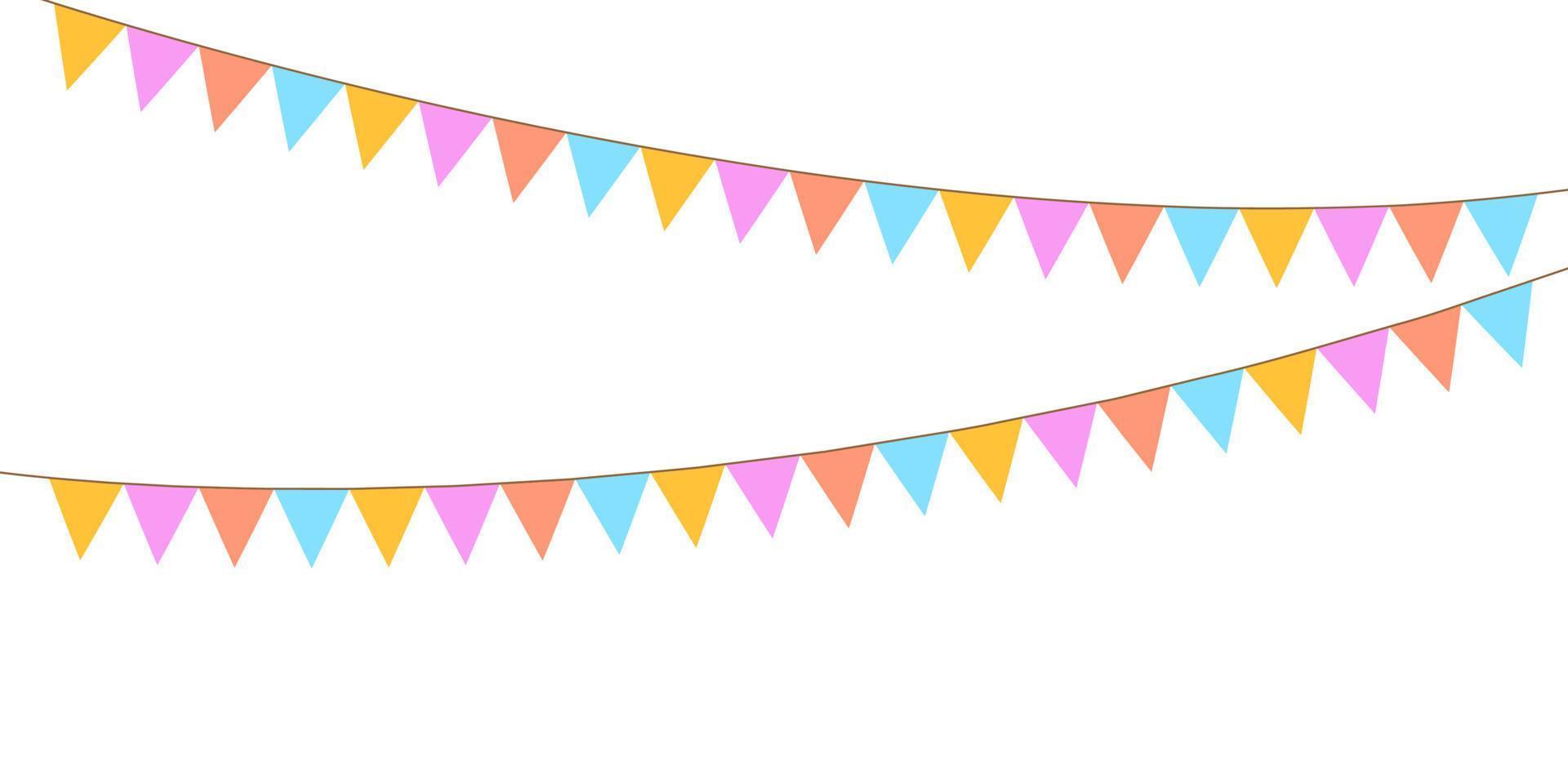 Party Background with Flags Vector Illustration. EPS 10. Bunting flags. Birthday flags vector illustration.