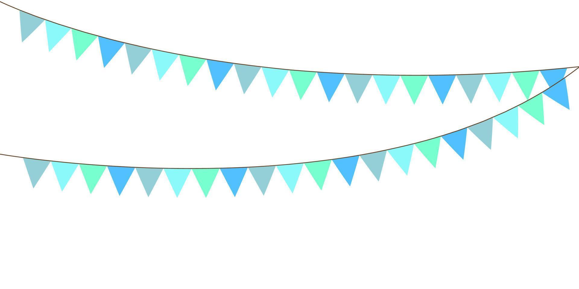 Colorful party pennants chain, garland with flags, Holiday background with hanging colorful flags, Vector illustration