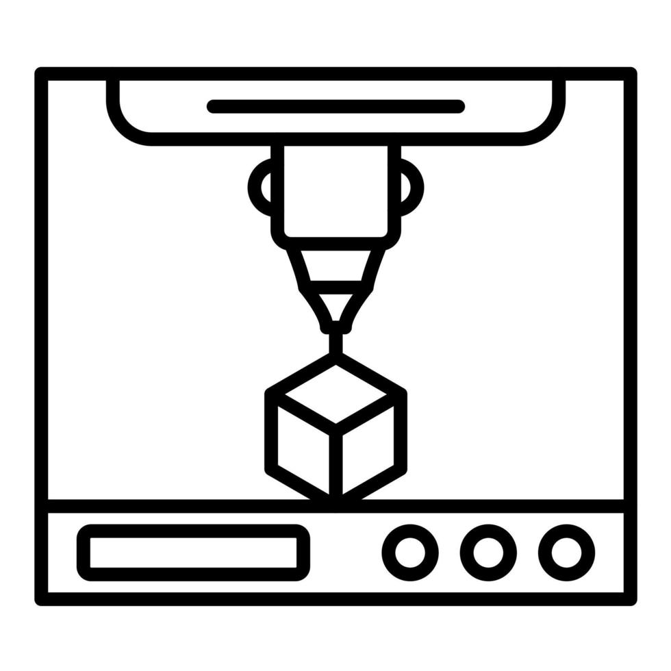 3D Printing Line Icon vector