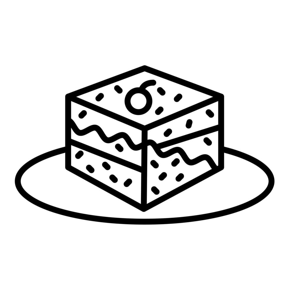 Tiramisu Line Icon vector