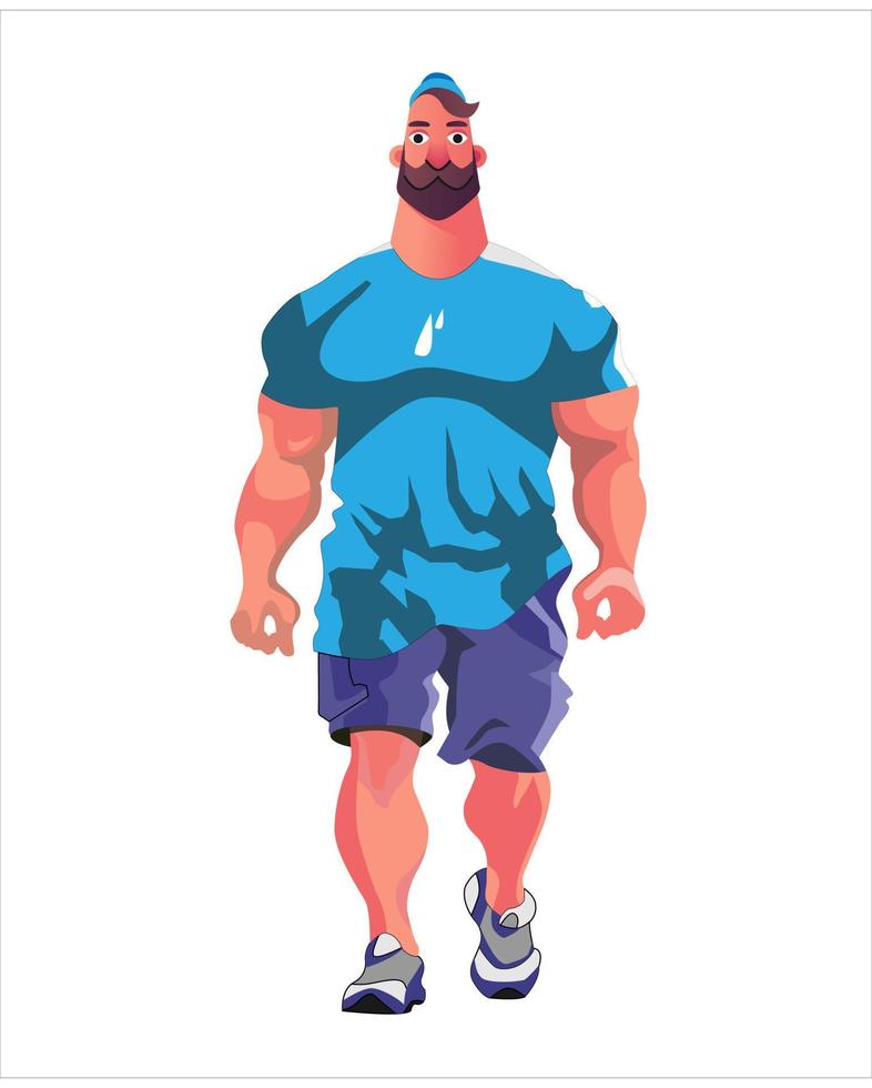 Walking Strong Man vector