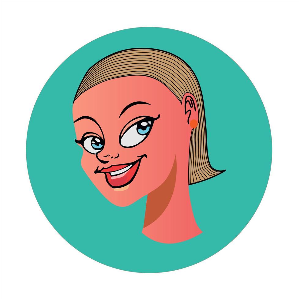 cara de dama en dibujos animados vector