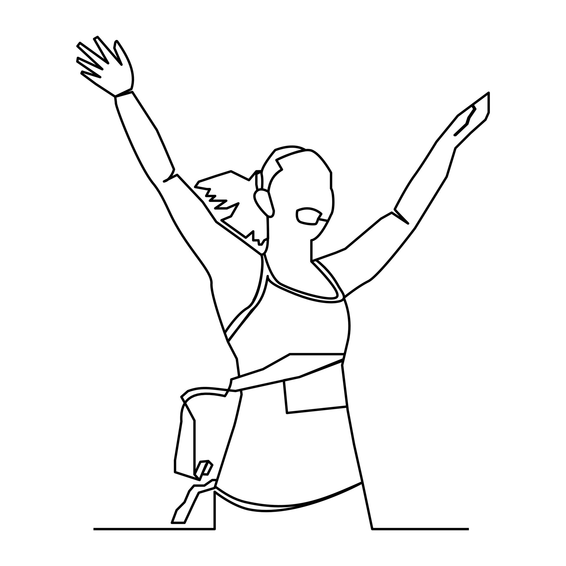 runner at the finish line in a single continuous line 14689737 Vector