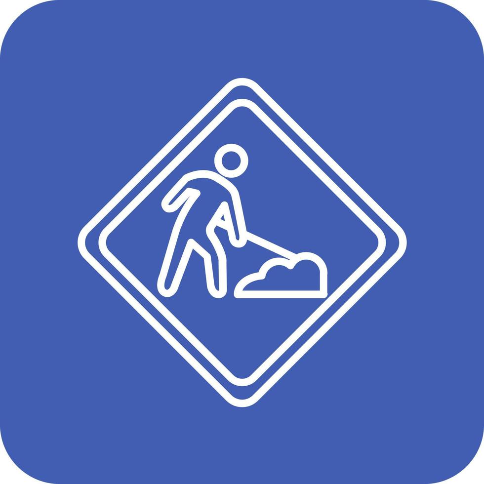 Roadworks Line Round Corner Background Icons vector