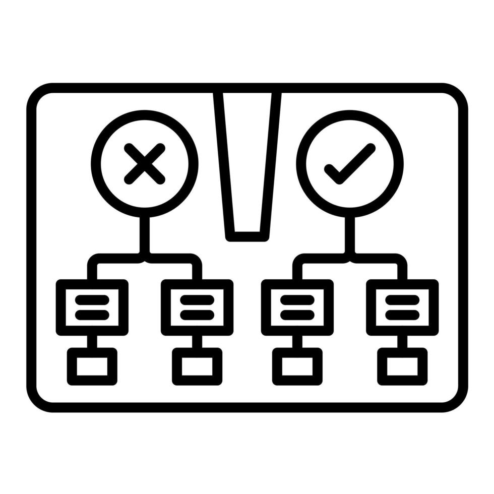 Decision Tree Line Icon vector