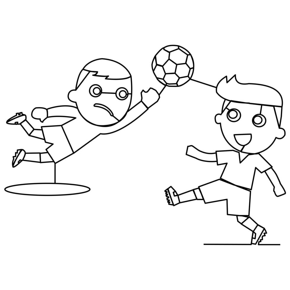 soccer players in a single continuous line vector