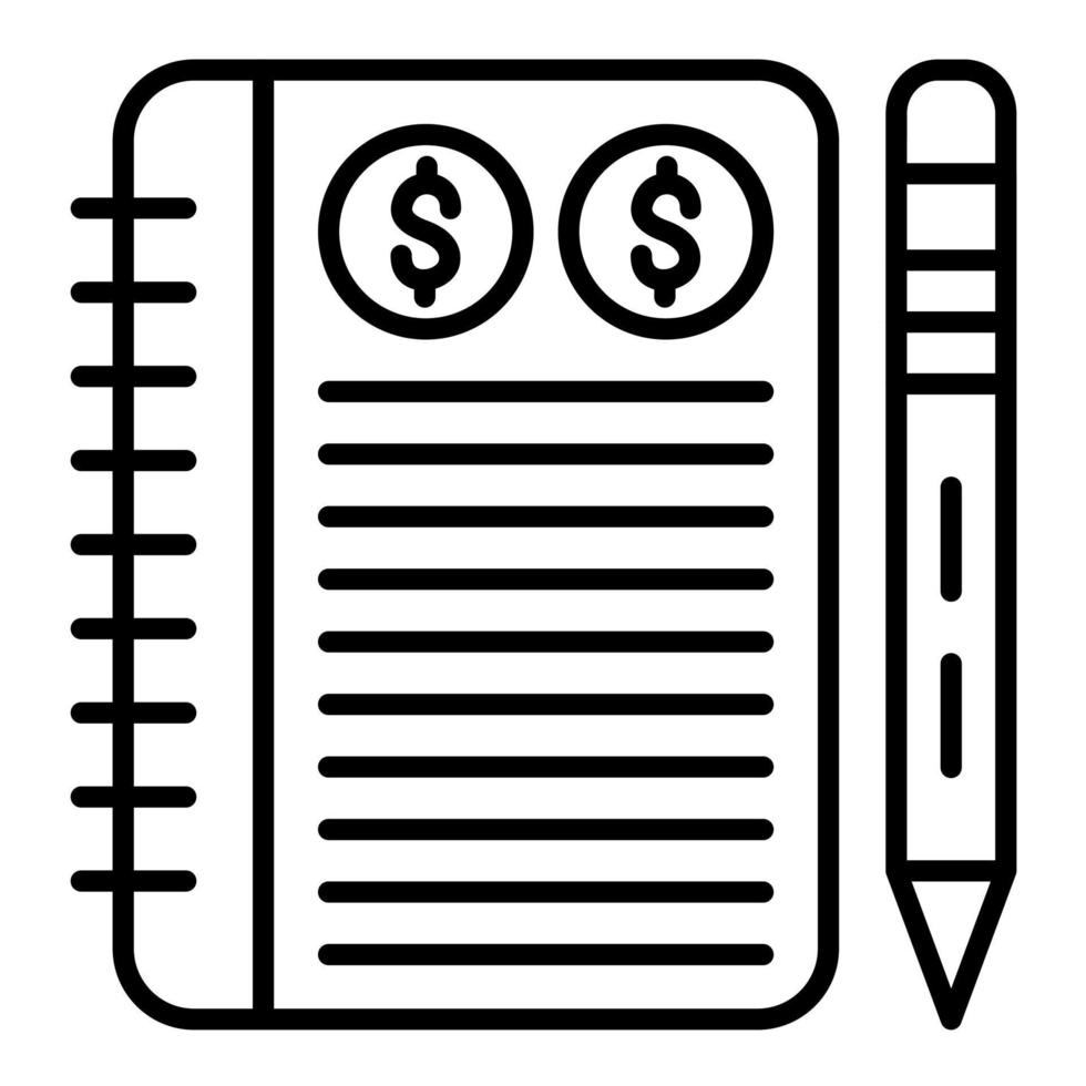 Journal Entry Line Icon vector