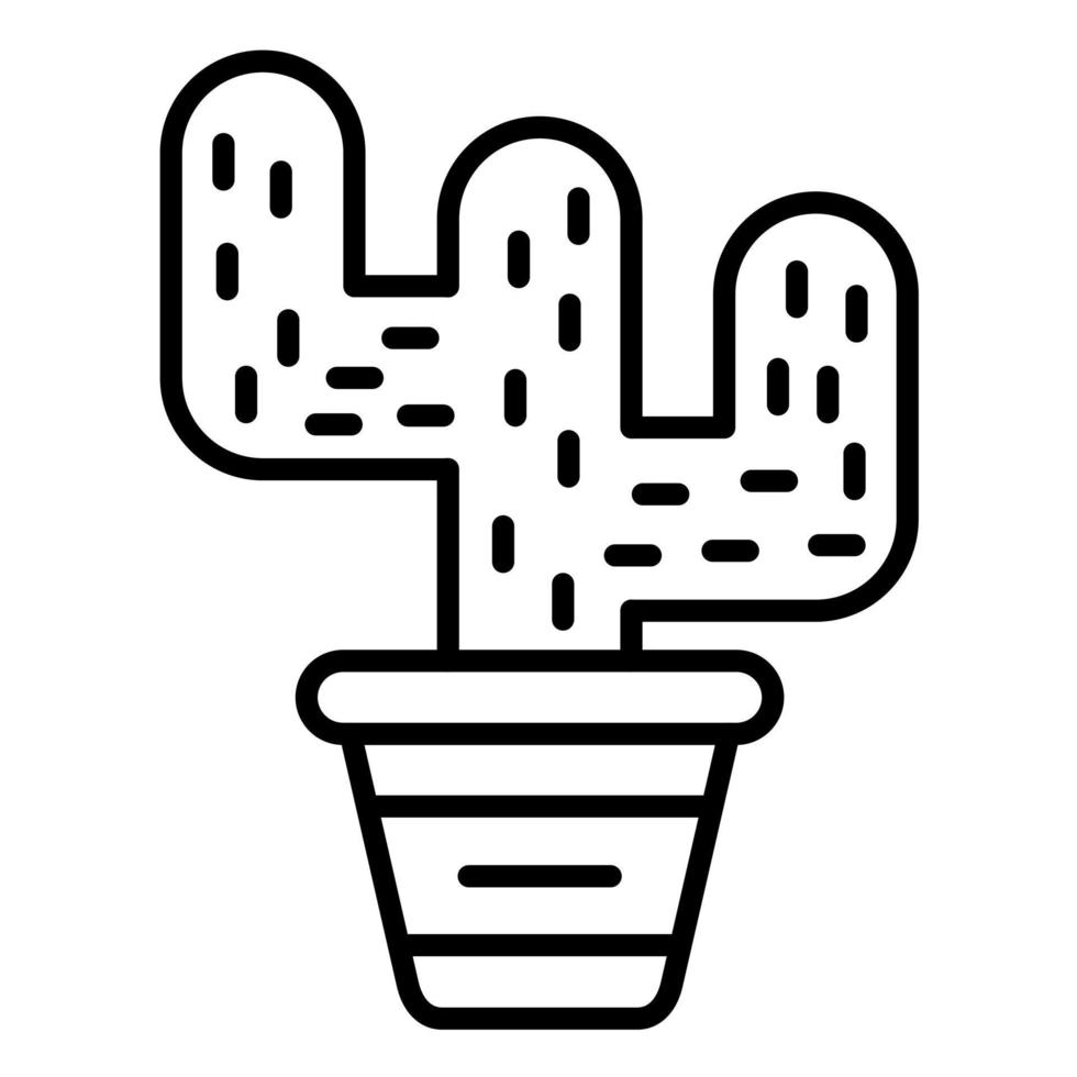 icono de línea de cactus vector