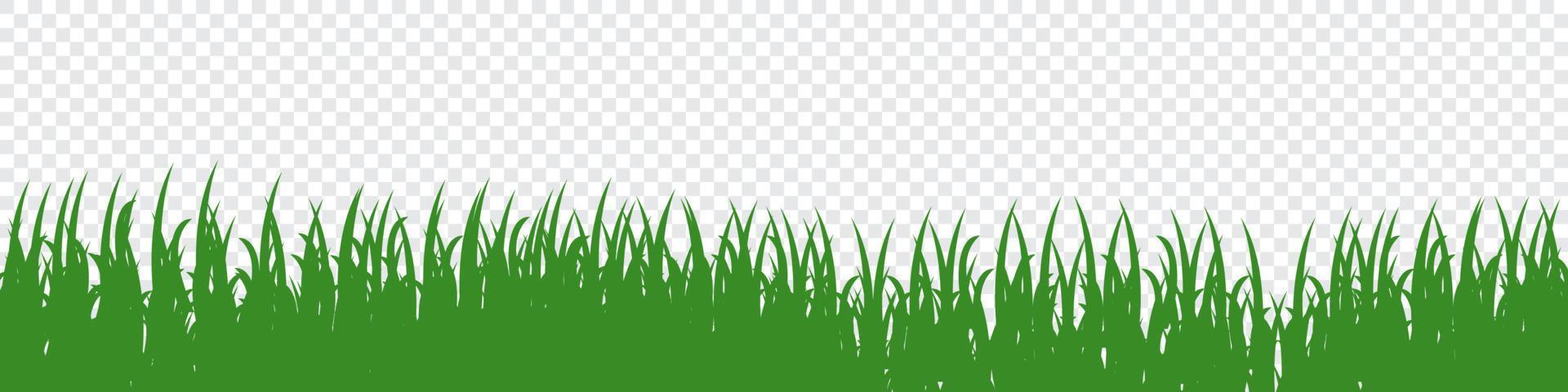 Vector green grass silhouette. Grass repeating background. Green grass silhouette background. Vector illustration