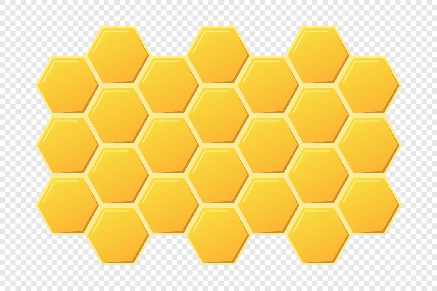 Abstract honeycombs design. Gold honey hexagonal cells texture. Geometric hive hexagonal honeycombs. Vector illustration