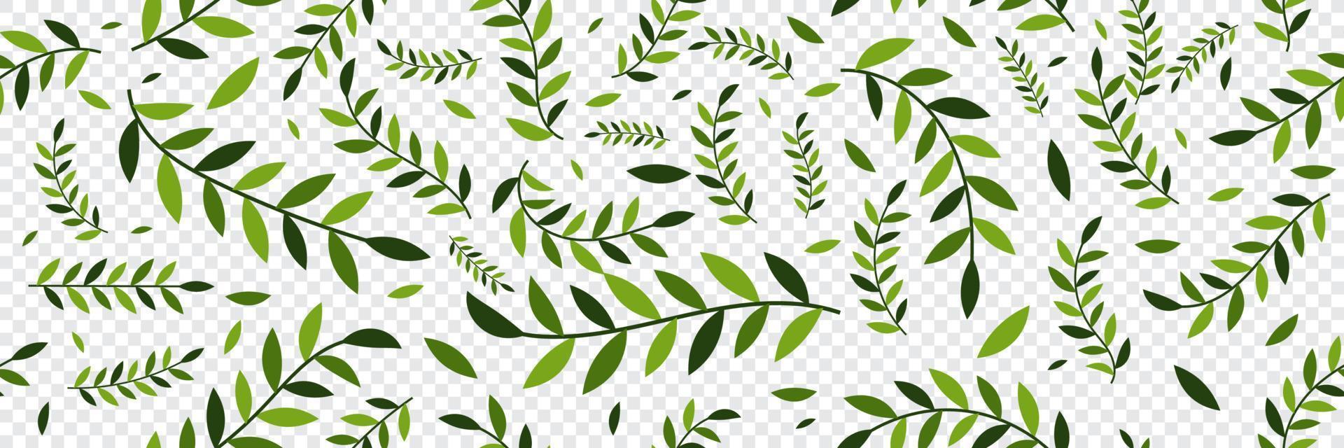 Seamless pattern with green leaves. Abstract bright green leaves seamless pattern. Exotic plants. Vector illustration