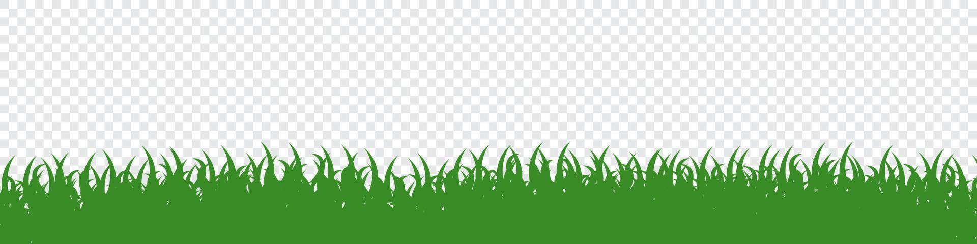 Vector green grass silhouette. Grass repeating background. Green grass silhouette background. Vector illustration