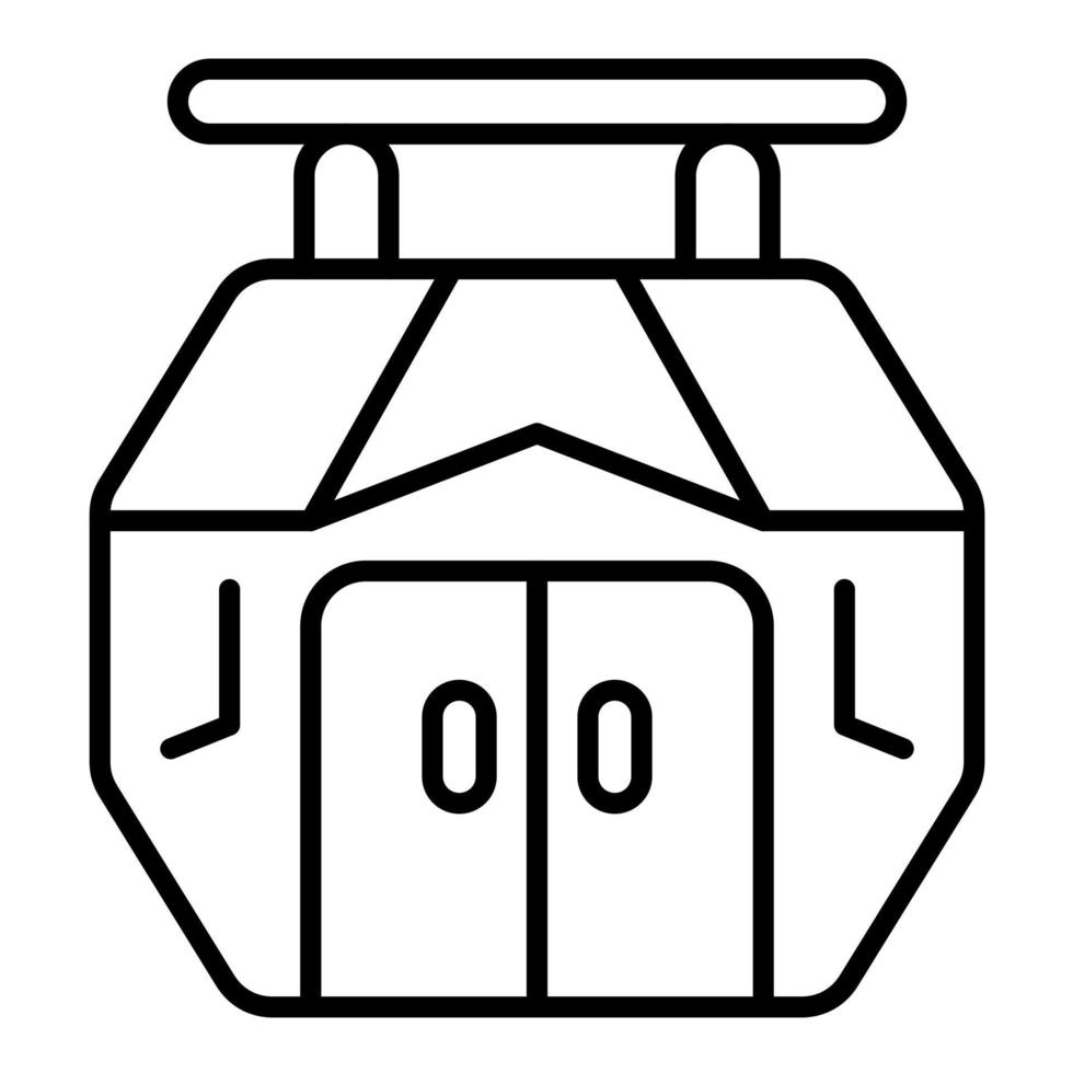 icono de línea de cabina de teleférico vector