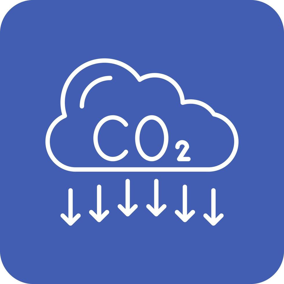 CO2 Pollution Line Round Corner Background Icons vector