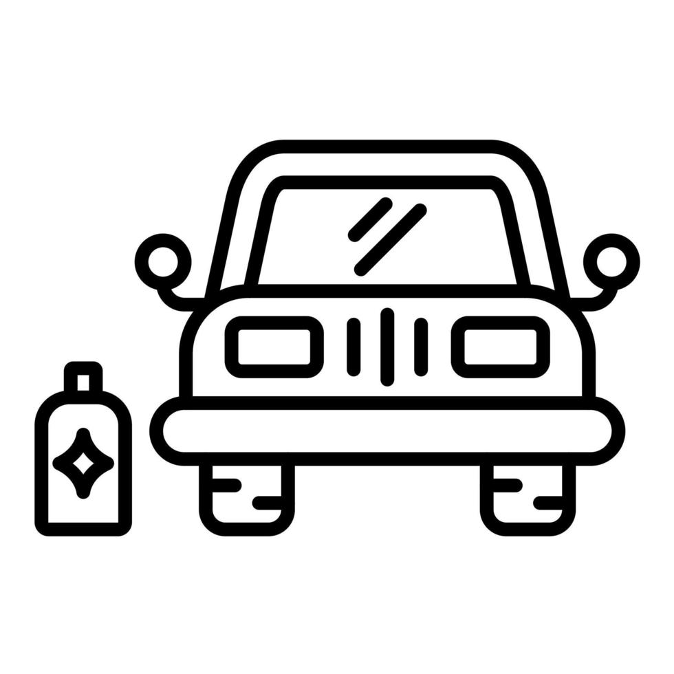 icono de línea de encerado de coche vector