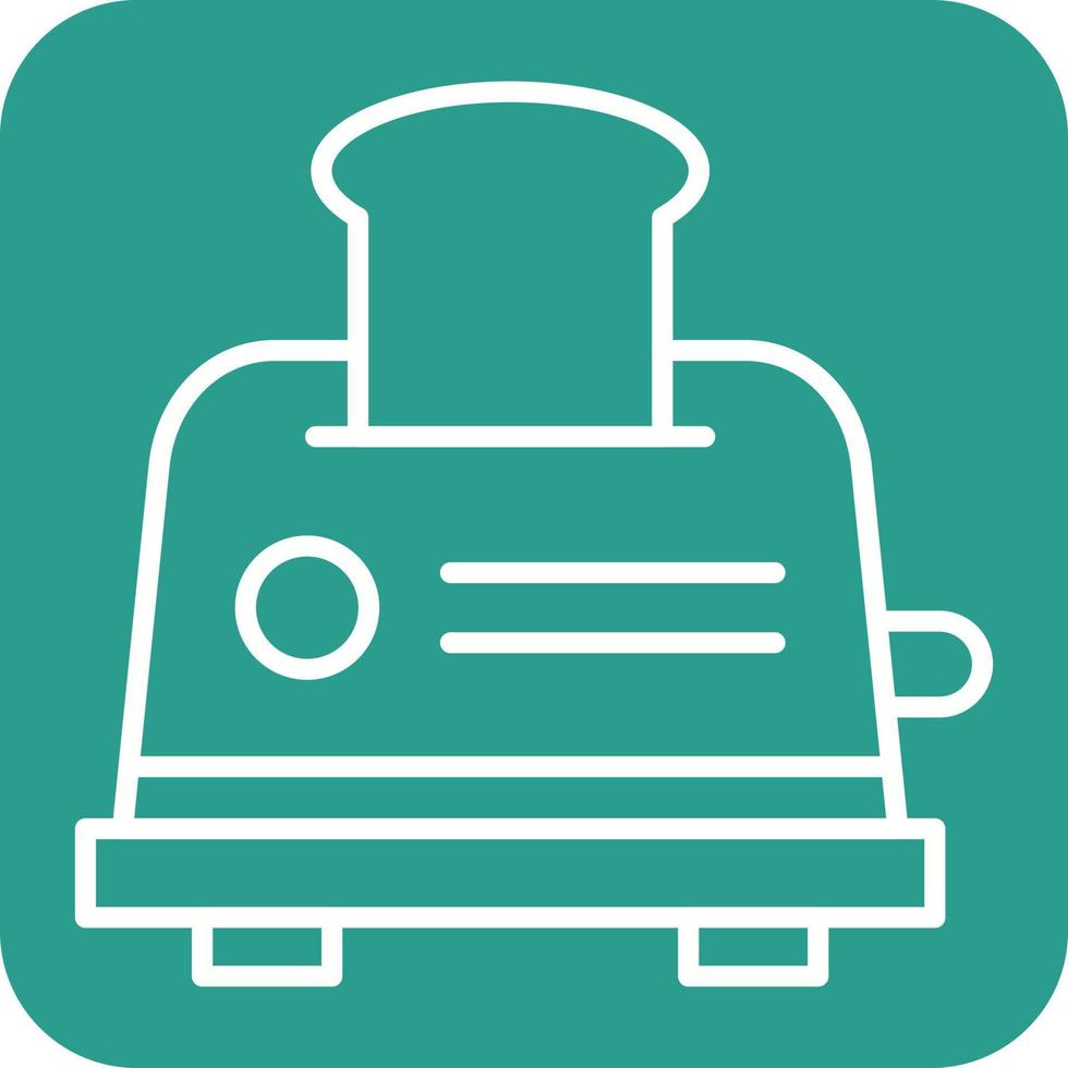 Toaster Line Round Corner Background Icons vector