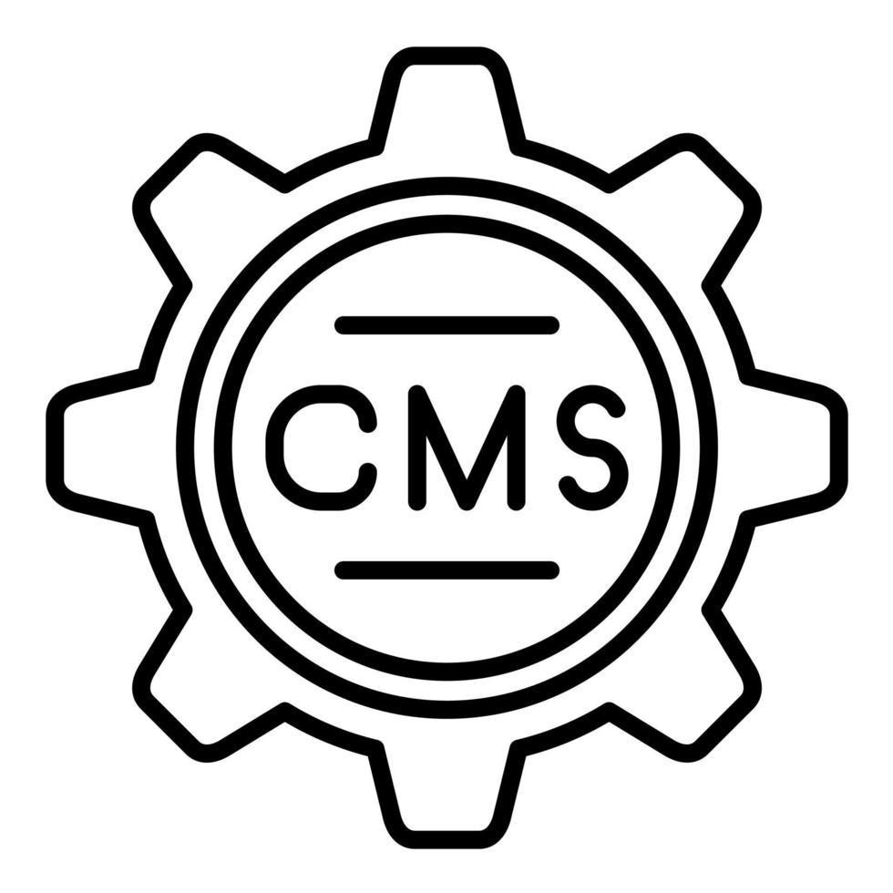 icono de línea cms vector