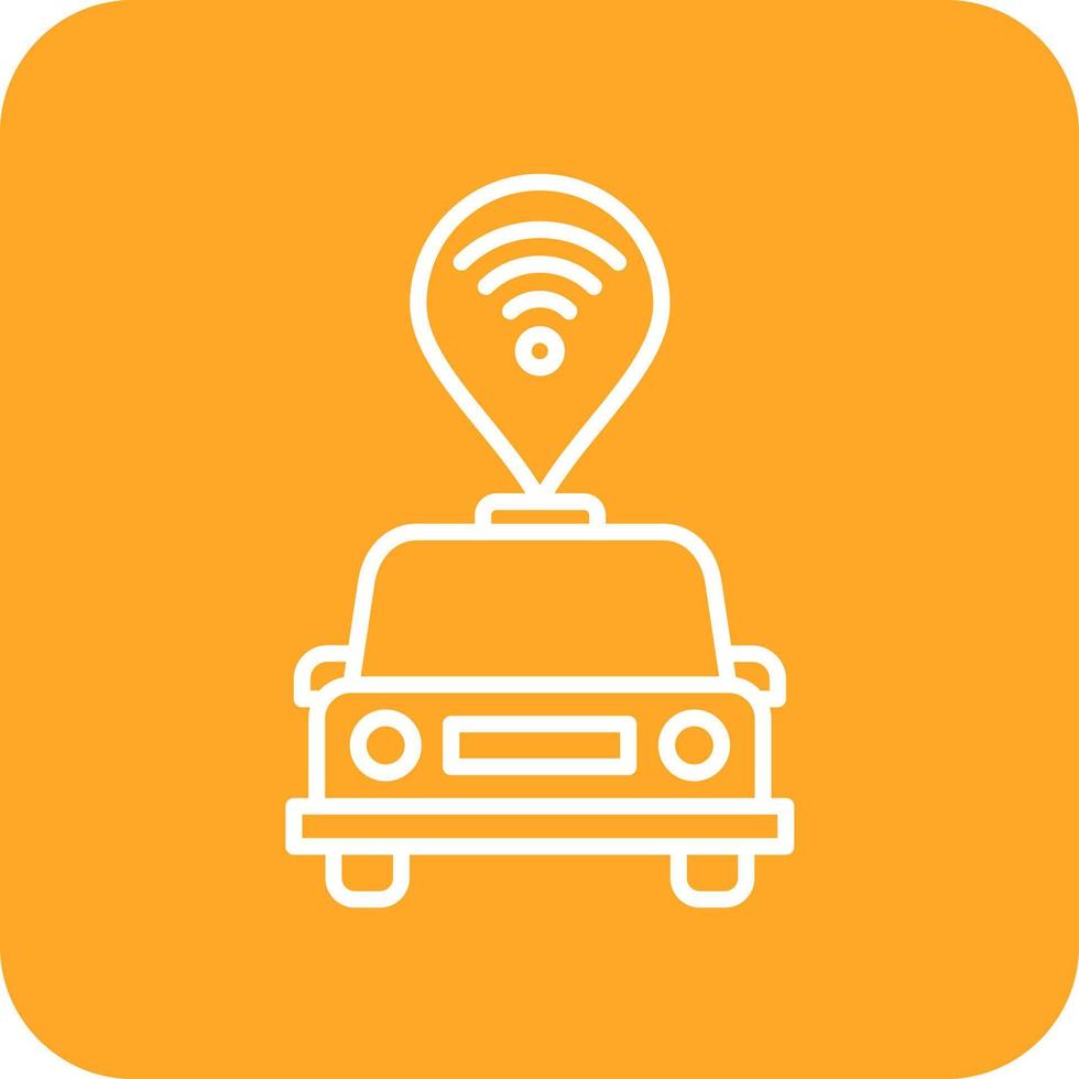 Connected Vehicle Line Round Corner Background Icons vector