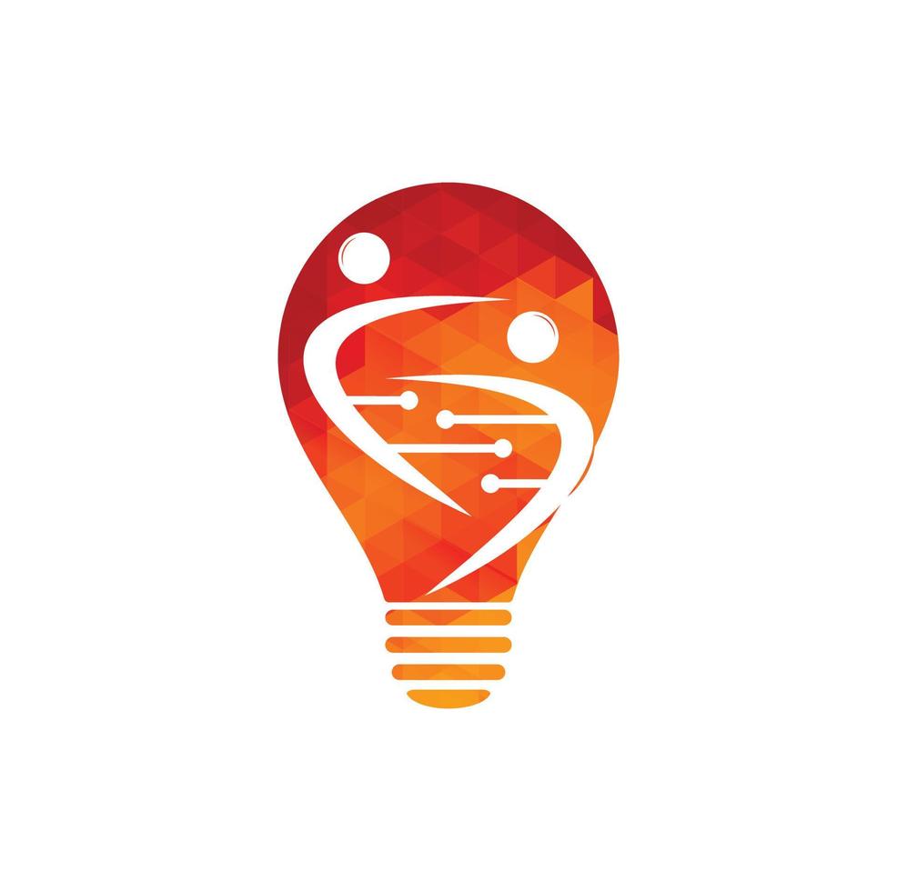 Human DNA and genetic bulb shape concept vector icon design. DNA and human character logo.