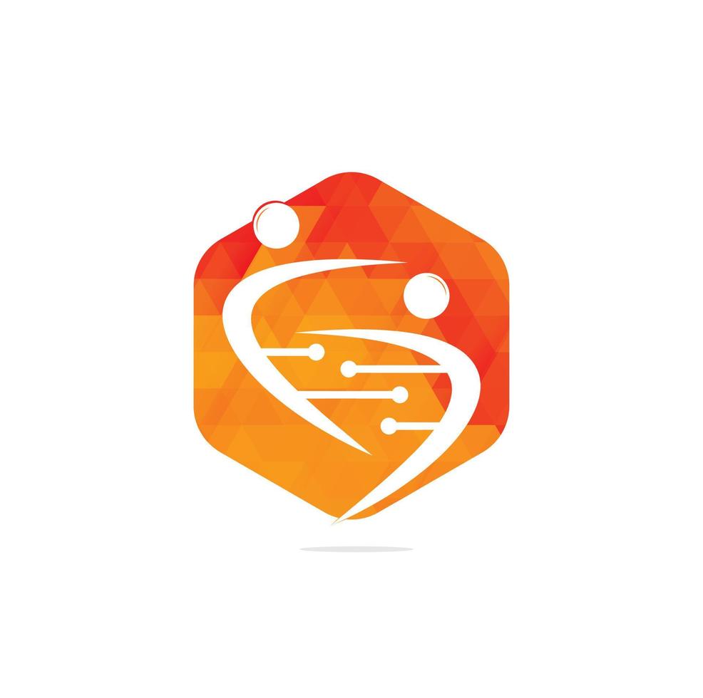 Human DNA and genetic vector icon design. DNA and human character logo.