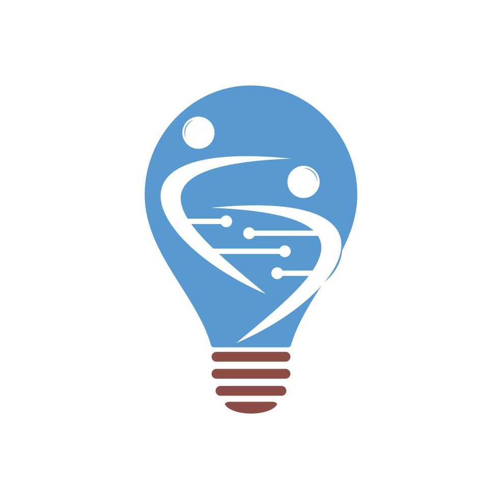 Human DNA and genetic bulb shape concept vector icon design. DNA and human character logo.