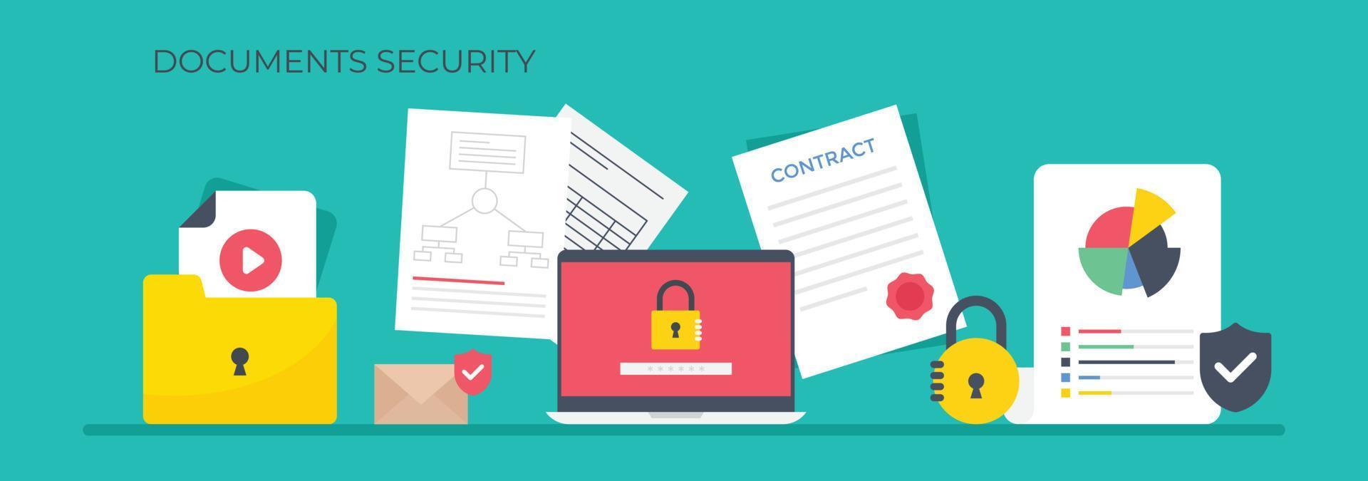 Trendy Document Security vector