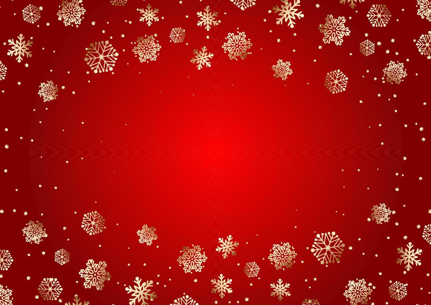 elegante fondo de copo de nieve de navidad rojo y dorado vector